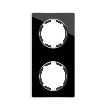 Plaque de finition Garda en verre, 2 postes, vertical-"Noir"