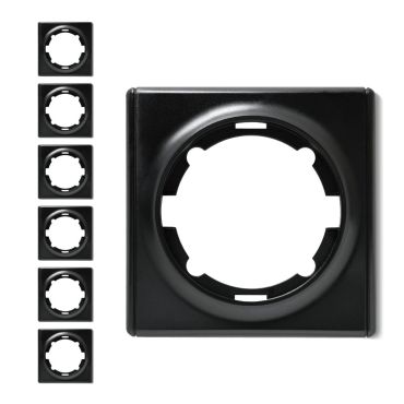 Plaque de finition Florence en plastique, 1 poste (pack de 7)-"Noir 7 pieces"