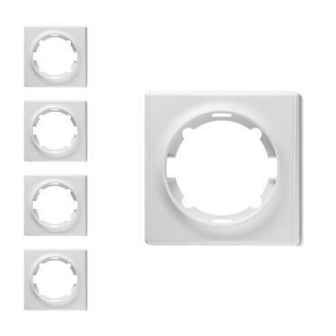 Plaque de finition Florence en plastique, 1 poste (pack de 5)-"Blanc 5 piéces"