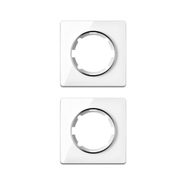Plaque de finition Garda en verre, 1 poste, encastré (pack de 2)-"Blanc 2 piéces"