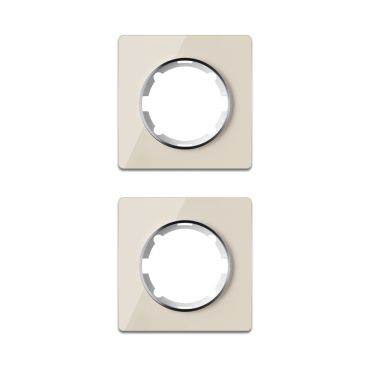 Plaque de finition Garda en verre, 1 poste, encastré (pack de 2)-"Beige 2 piéces"