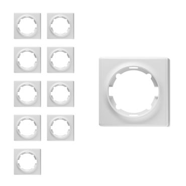 Plaque de finition Florence en plastique, 1 poste (pack de 10)-"Blanc 10 piéces"